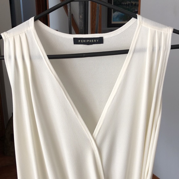 Periphery sleeveless wrap front ivory blouse - Picture 4 of 7